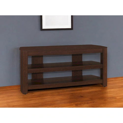 Mobile TV in legno marrone scuro da 42 pollici con ripiani aperti per TV da 55 pollici, mobile multimediale per soggiorno - 19.75H x 15.5W x 42L