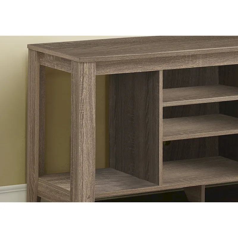 Contemporary Wood TV Console with Open Storage 48-Inch Entertainment Stand for 55 Inch Screens - 24.25H x 17.25W x 47.75L