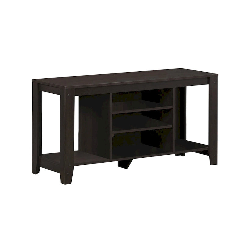Contemporary Wood TV Console with Open Storage 48-Inch Entertainment Stand for 55 Inch Screens - 24.25H x 17.25W x 47.75L