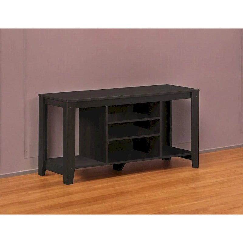 Contemporary Wood TV Console with Open Storage 48-Inch Entertainment Stand for 55 Inch Screens - 24.25H x 17.25W x 47.75L