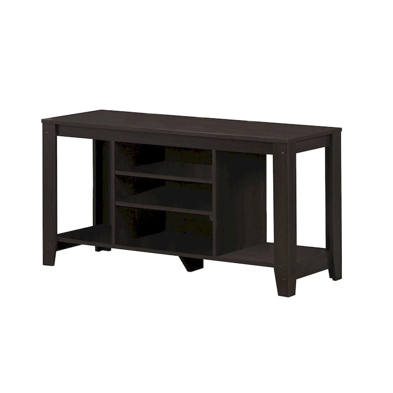 Contemporary Wood TV Console with Open Storage 48-Inch Entertainment Stand for 55 Inch Screens - 24.25H x 17.25W x 47.75L
