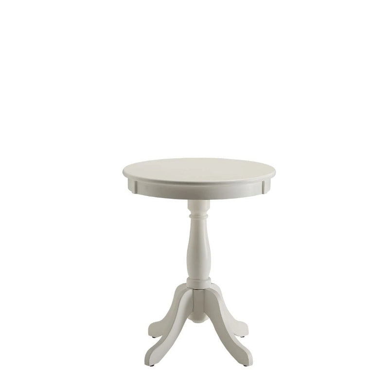 Mesa lateral redonda alta de 22 com pedestal em madeira e acabamento mate para sala de estar ou quarto - 18L x 18W x 22H