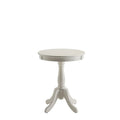 Mesa lateral redonda alta de 22 com pedestal em madeira e acabamento mate para sala de estar ou quarto - 18L x 18W x 22H