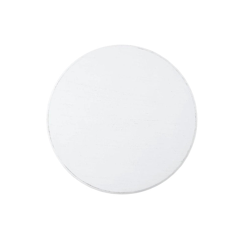 Mesa lateral redonda alta de 22 com pedestal em madeira e acabamento mate para sala de estar ou quarto - 18L x 18W x 22H