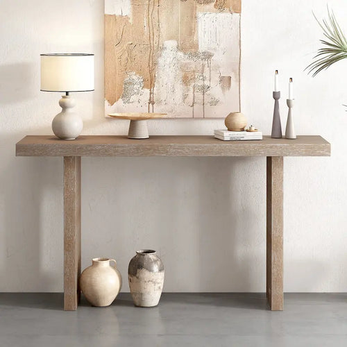 Tavolo consolle moderno 59 con forme laterali distintive per ingresso e soggiorno