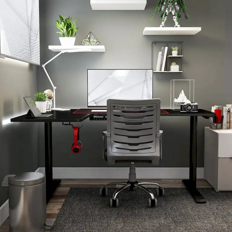 Contemporary Black 65-inch Metal Computer