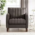 Top Grain Leather Chair with Feather, Memory Foam and Springs