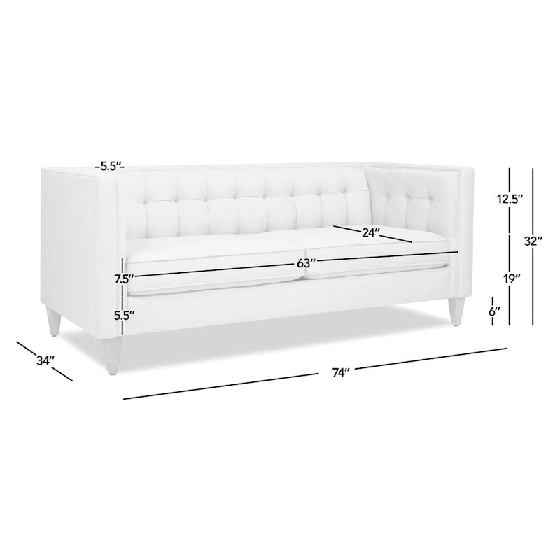 Tuxedo Fabric Sofa for Living Room, Upholstered Couch