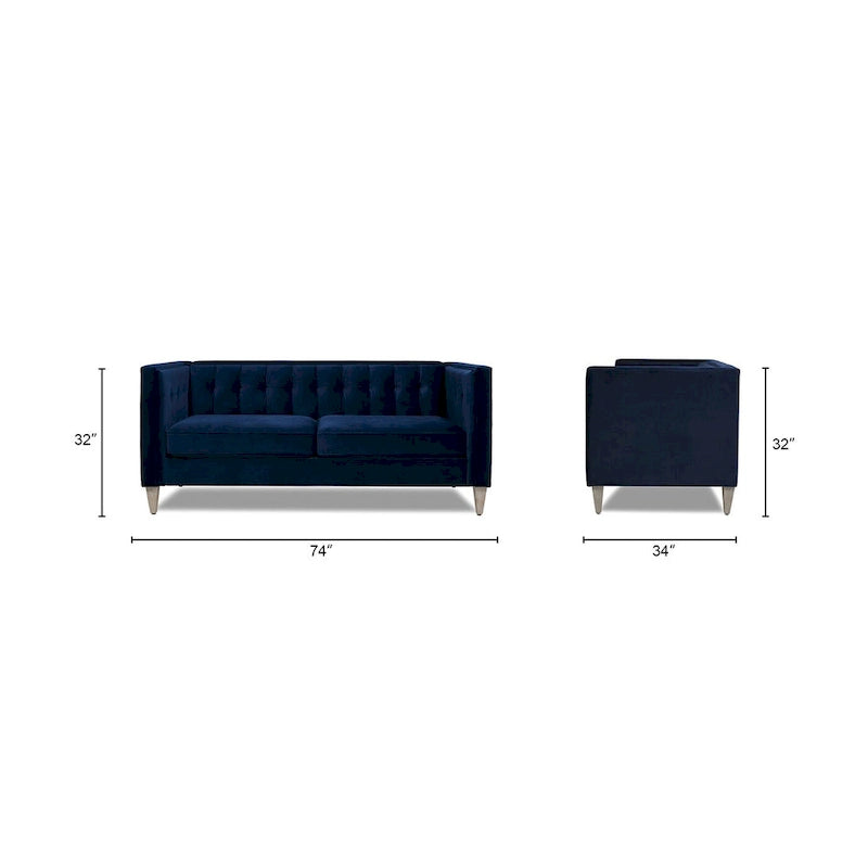 Tuxedo Fabric Sofa for Living Room, Upholstered Couch