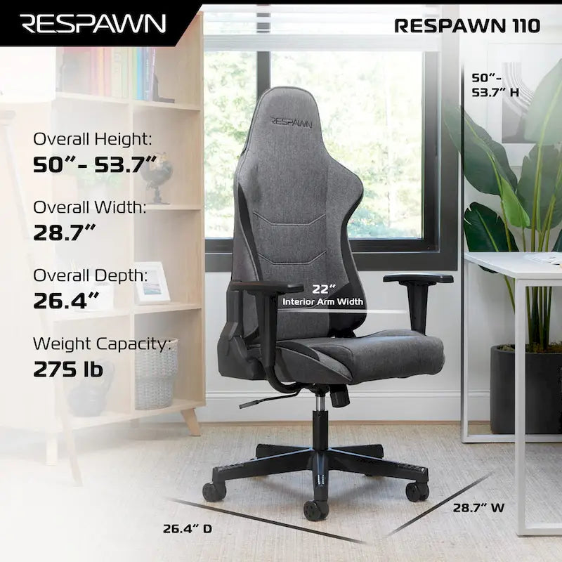 Ergonomischer Gamingstuhl - hoher Rückenlehnenstuhl im Rennsportstil für PC-Schreibtisch und Büro