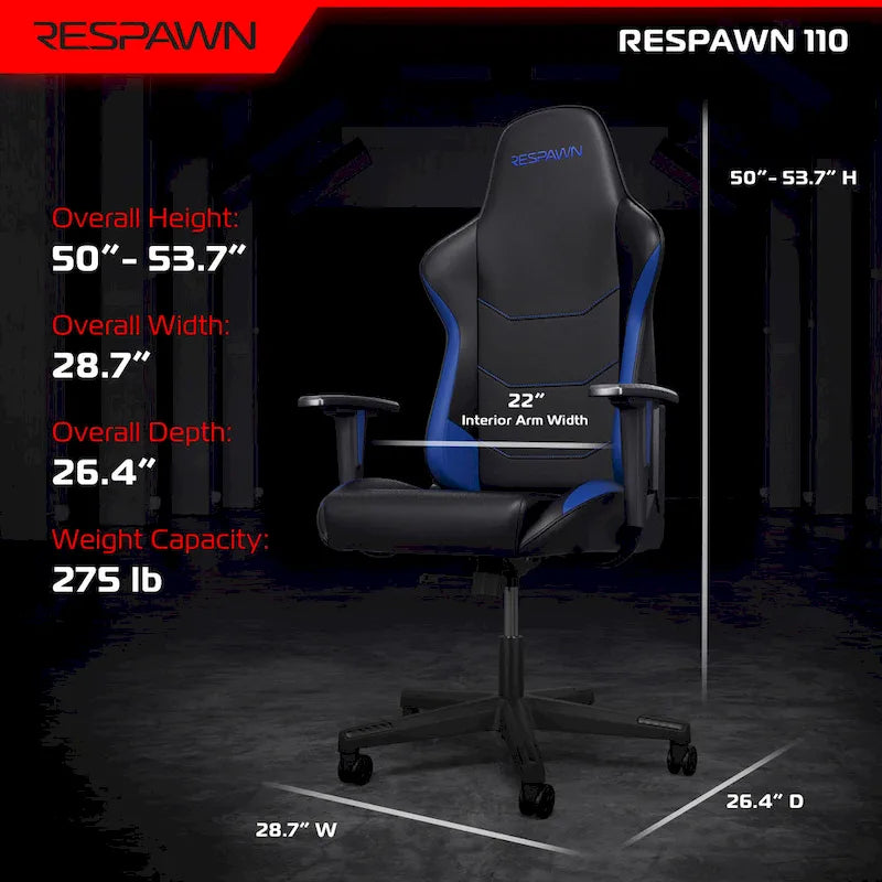 Ergonomischer Gamingstuhl - hoher Rückenlehnenstuhl im Rennsportstil für PC-Schreibtisch und Büro