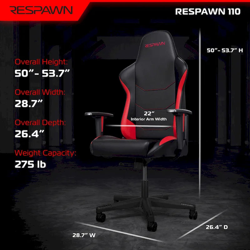 Ergonomischer Gamingstuhl - hoher Rückenlehnenstuhl im Rennsportstil für PC-Schreibtisch und Büro