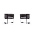 Bali Saddle and Black Faux Leather Dining Chair (Set of 2)