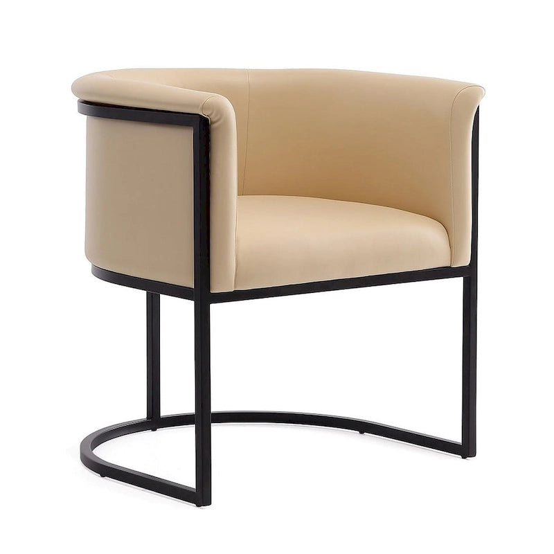 Bali Saddle and Black Faux Leather Dining Chair (Set of 2)