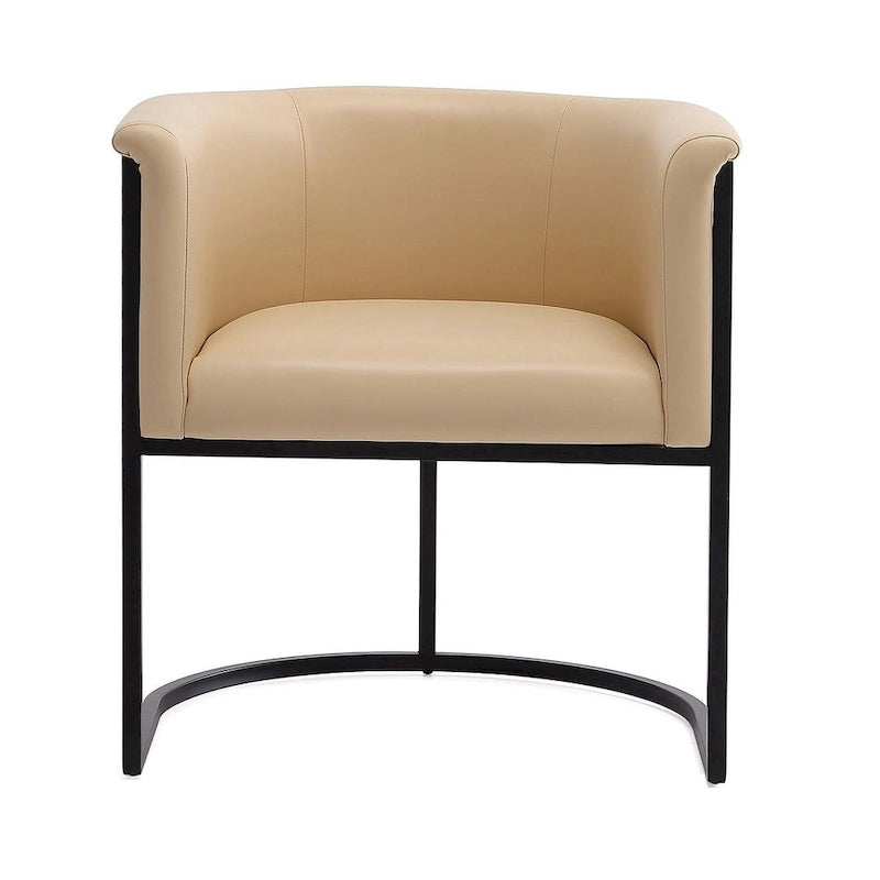 Bali Saddle and Black Faux Leather Dining Chair (Set of 2)