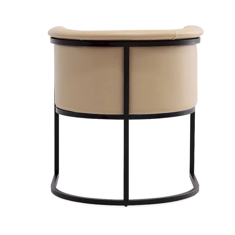 Bali Saddle and Black Faux Leather Dining Chair (Set of 2)