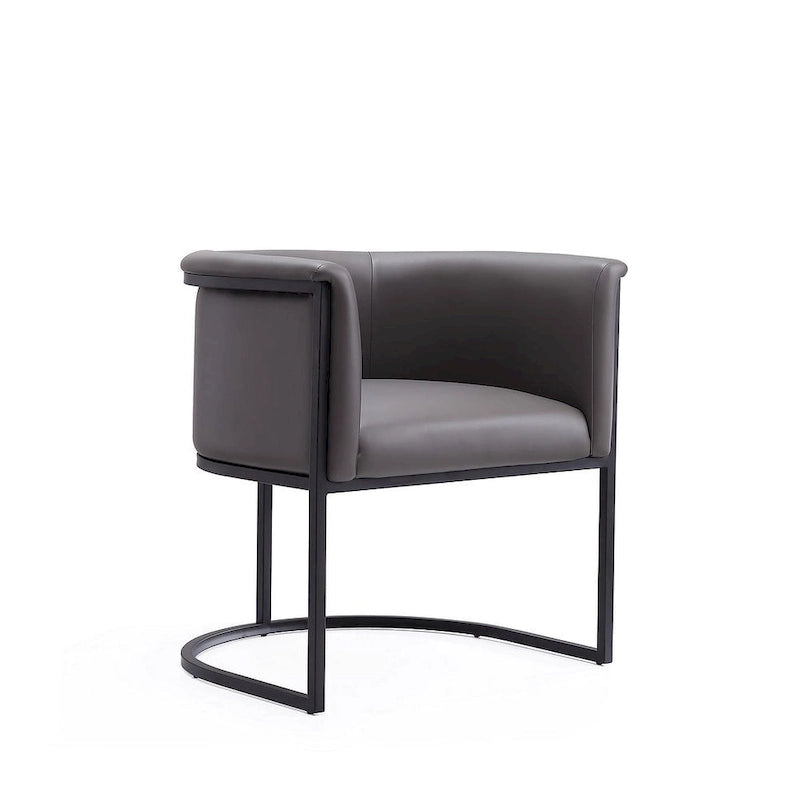 Bali Saddle and Black Faux Leather Dining Chair (Set of 2)