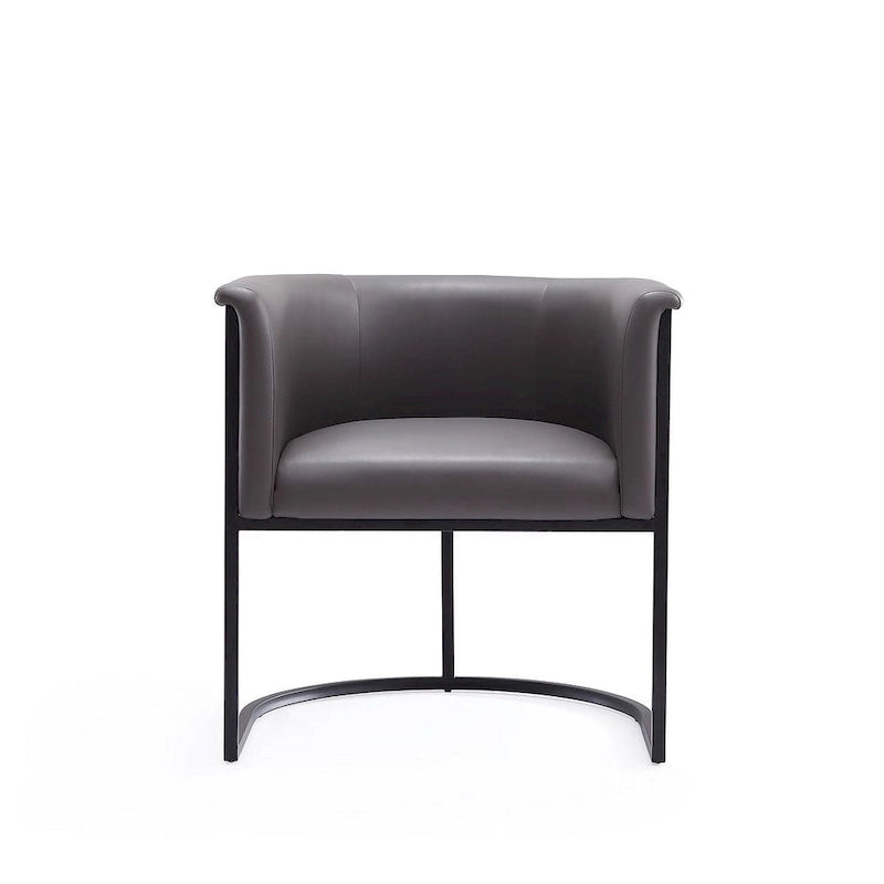 Bali Saddle and Black Faux Leather Dining Chair (Set of 2)