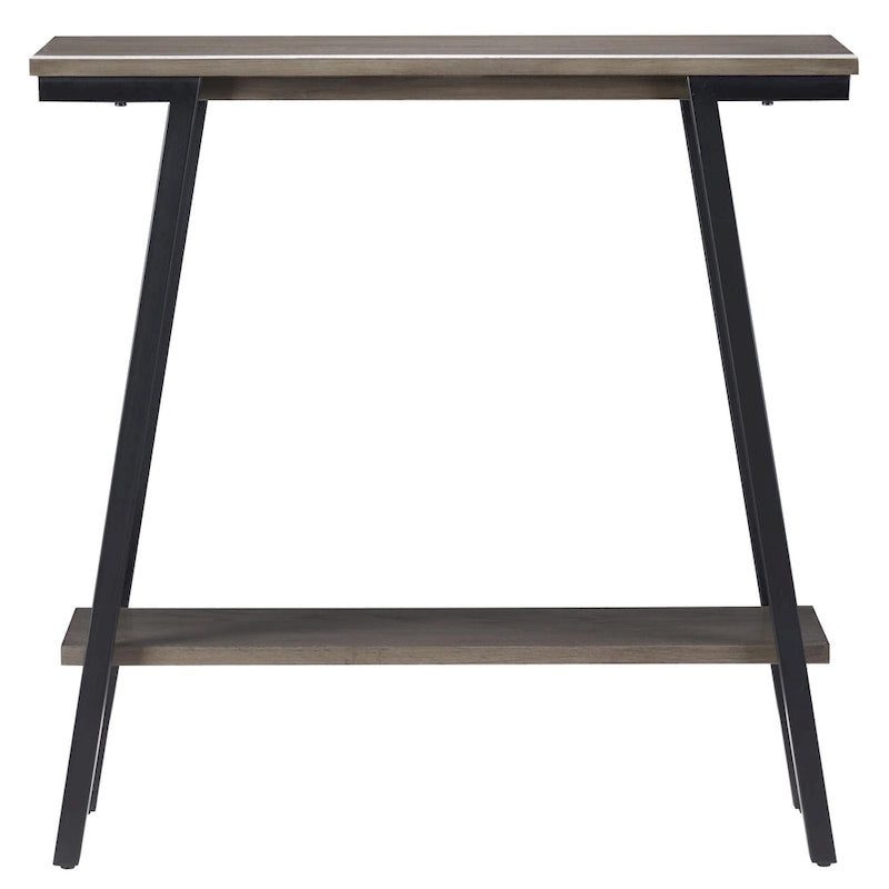Flurkonsole und Sofatisch aus Metall-Holz-Kombination
