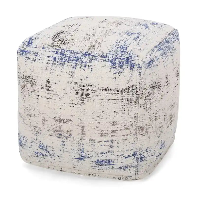 Colane Hand-Loomed Boho Fabric Cube Pouf by Christopher Knight Home