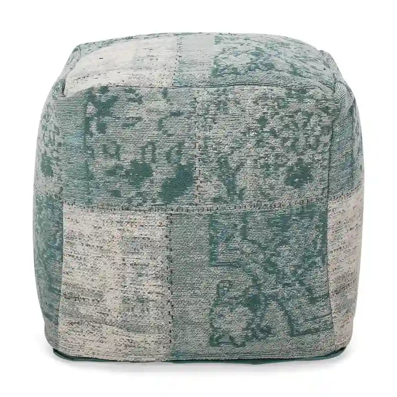 Colane Hand-Loomed Boho Fabric Cube Pouf by Christopher Knight Home