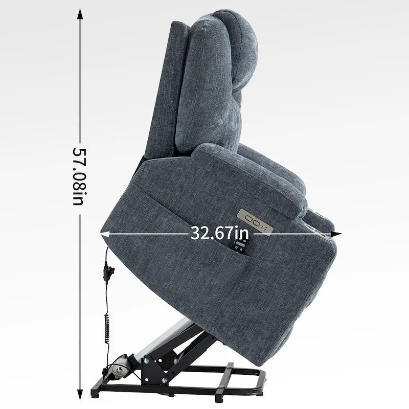 Motor bis zu 350 LBS Chenille-Relaxsessel mit Aufstehhilfe, robuster Bewegungsmechanismus mit 8-Punkt-Vibrationsmassage und Lumb