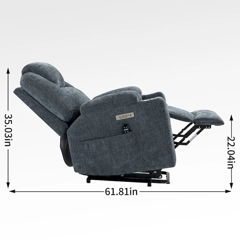 Motor bis zu 350 LBS Chenille-Relaxsessel mit Aufstehhilfe, robuster Bewegungsmechanismus mit 8-Punkt-Vibrationsmassage und Lumb