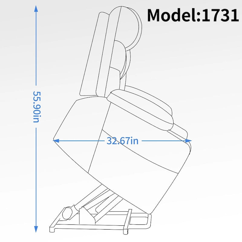 Motor bis zu 350 LBS Chenille-Relaxsessel mit Aufstehhilfe, robuster Bewegungsmechanismus mit 8-Punkt-Vibrationsmassage und Lumb
