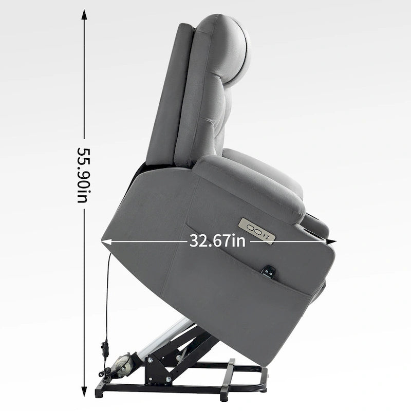 Motor bis zu 350 LBS Chenille-Relaxsessel mit Aufstehhilfe, robuster Bewegungsmechanismus mit 8-Punkt-Vibrationsmassage und Lumb