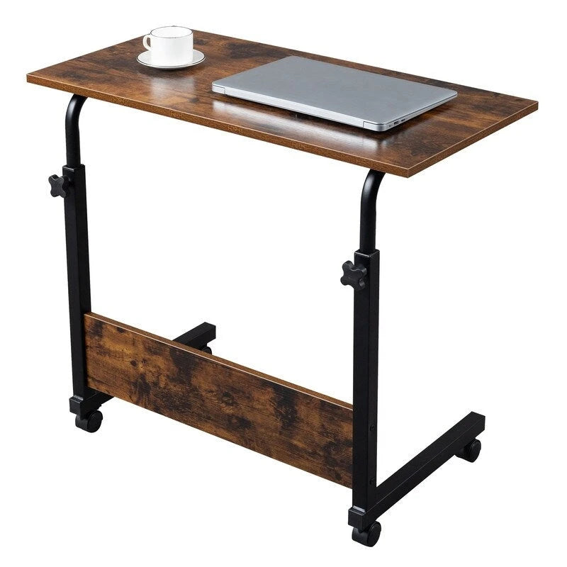 Table d'appoint réglable en hauteur en aggloméré et acier avec déflecteur