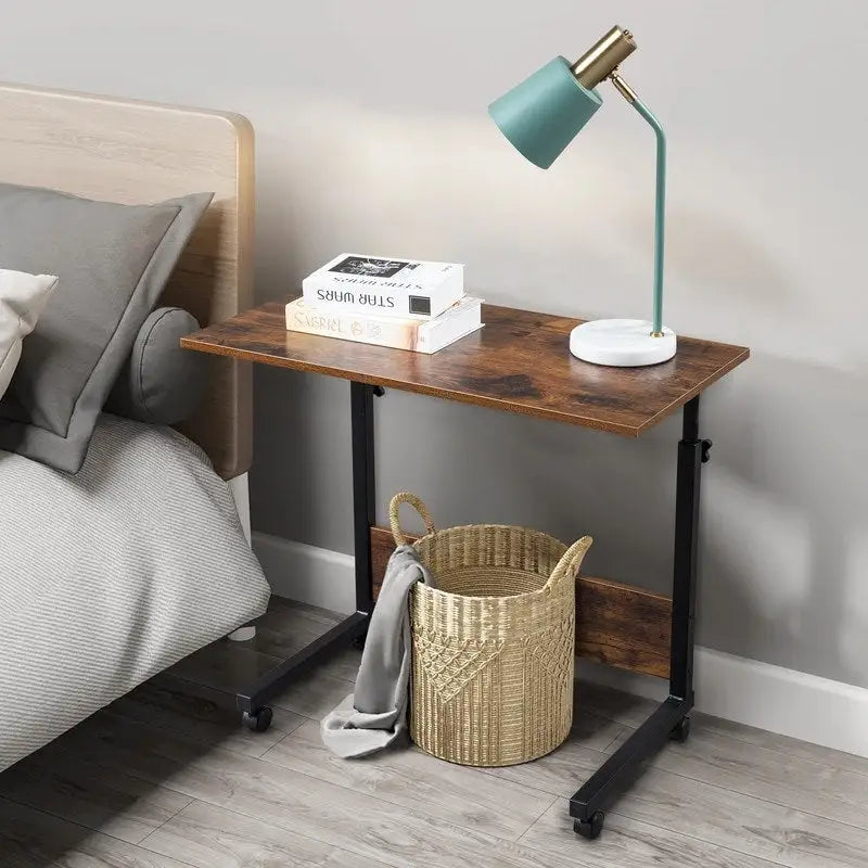Table d'appoint réglable en hauteur en aggloméré et acier avec déflecteur