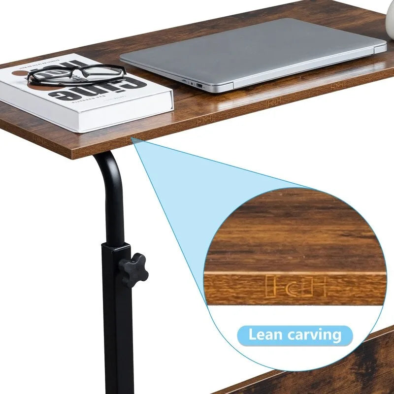 Table d'appoint réglable en hauteur en aggloméré et acier avec déflecteur