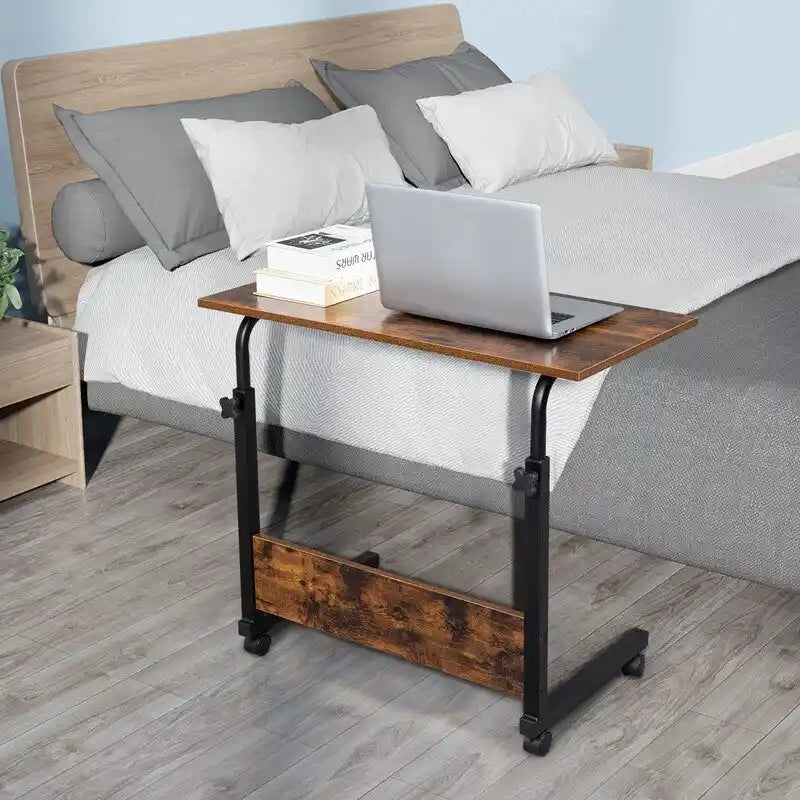 Table d'appoint réglable en hauteur en aggloméré et acier avec déflecteur