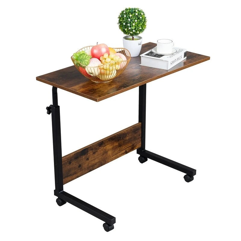 Table d'appoint réglable en hauteur en aggloméré et acier avec déflecteur