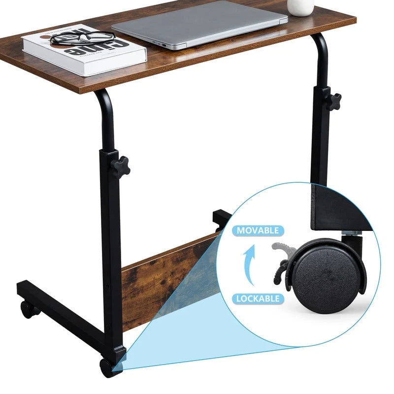 Table d'appoint réglable en hauteur en aggloméré et acier avec déflecteur