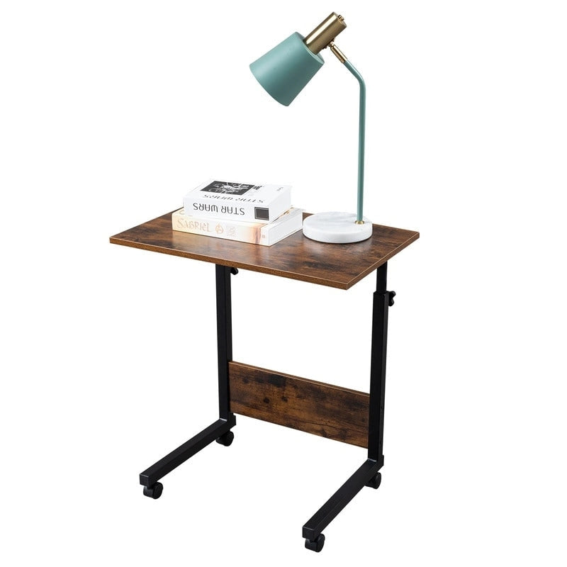 Table d'appoint réglable en hauteur en aggloméré et acier avec déflecteur