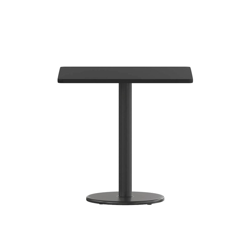 30 vierkant gelamineerd tafelblad met 18 ronde onderstellen op tafelhoogte - 30W x 30D x 31.125H - 30W x 30D x 31.125H