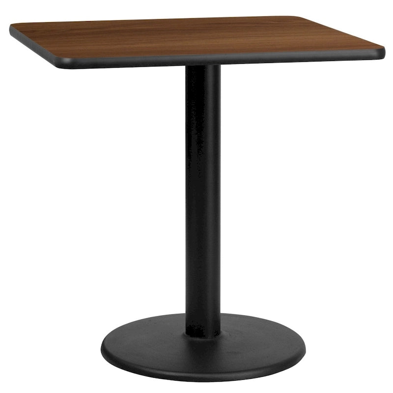 30 vierkant gelamineerd tafelblad met 18 ronde onderstellen op tafelhoogte - 30W x 30D x 31.125H - 30W x 30D x 31.125H