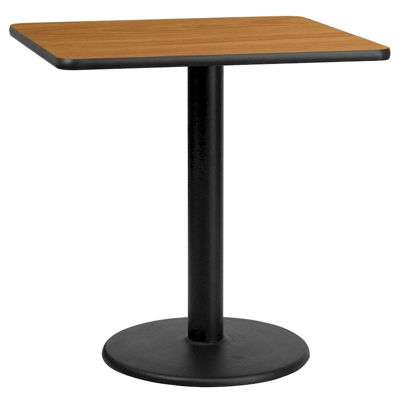 30 vierkant gelamineerd tafelblad met 18 ronde onderstellen op tafelhoogte - 30W x 30D x 31.125H - 30W x 30D x 31.125H