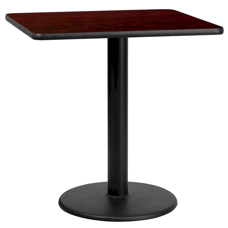 30 vierkant gelamineerd tafelblad met 18 ronde onderstellen op tafelhoogte - 30W x 30D x 31.125H - 30W x 30D x 31.125H