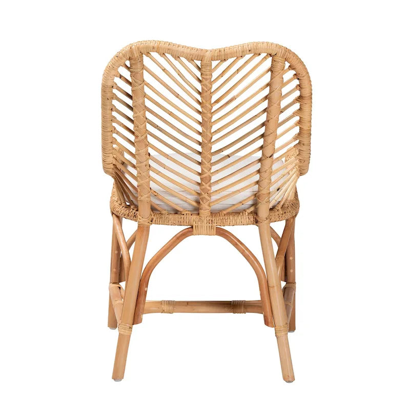 Modern Bohemian Natural Brown Rattan Dining Chair
