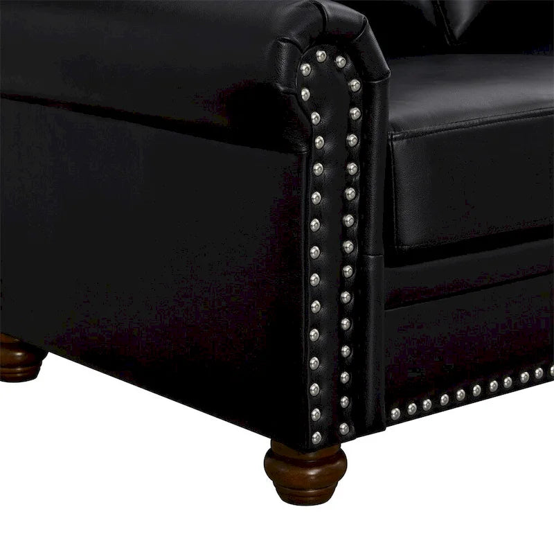 Poltrona singola da soggiorno con gambe in legno e similpelle