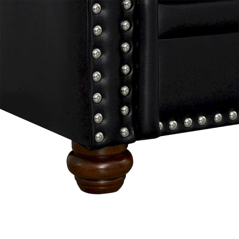 Poltrona singola da soggiorno con gambe in legno e similpelle
