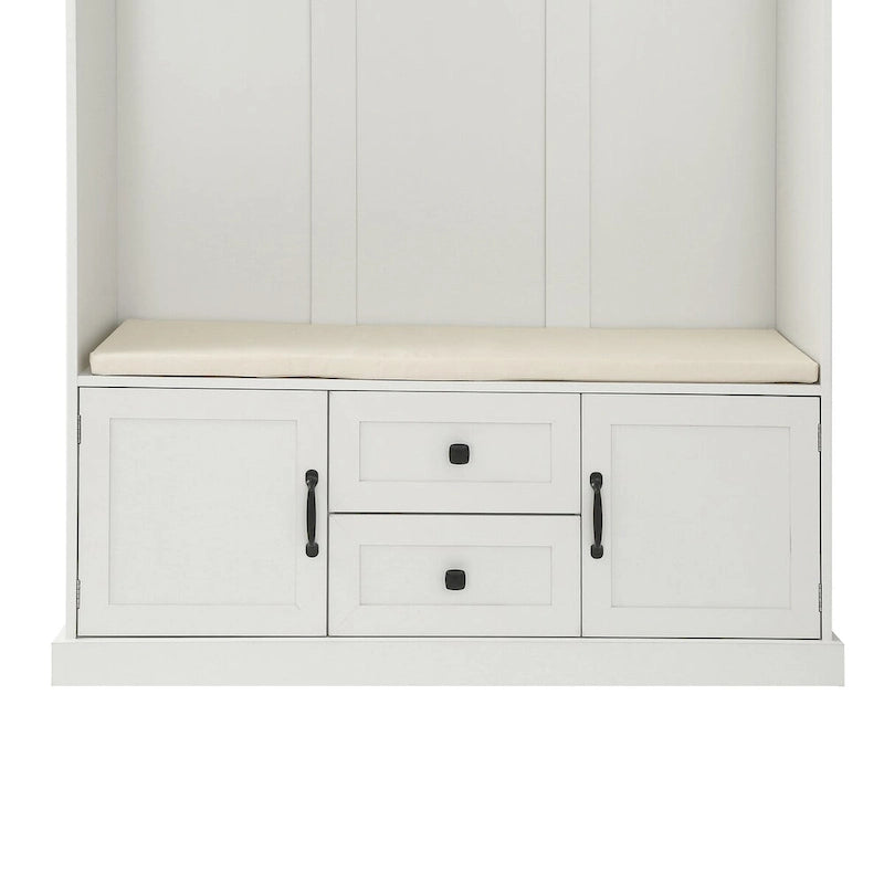 Kapstok met 3 haken, kledinghanger, halbank, opbergbank, 3-in-1-ontwerp, 47.2INCH, voor entree, hal (zwart)