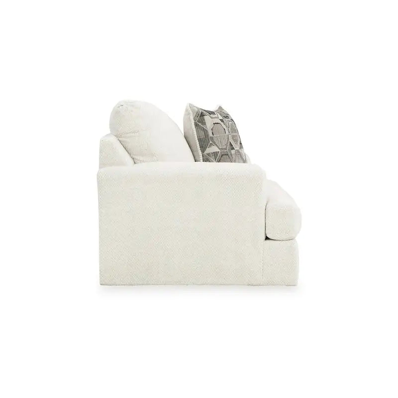 Henly 51-Zoll-Akzentsessel, 1 Kissen, übergroßer loser Sitz, weißes Polyester